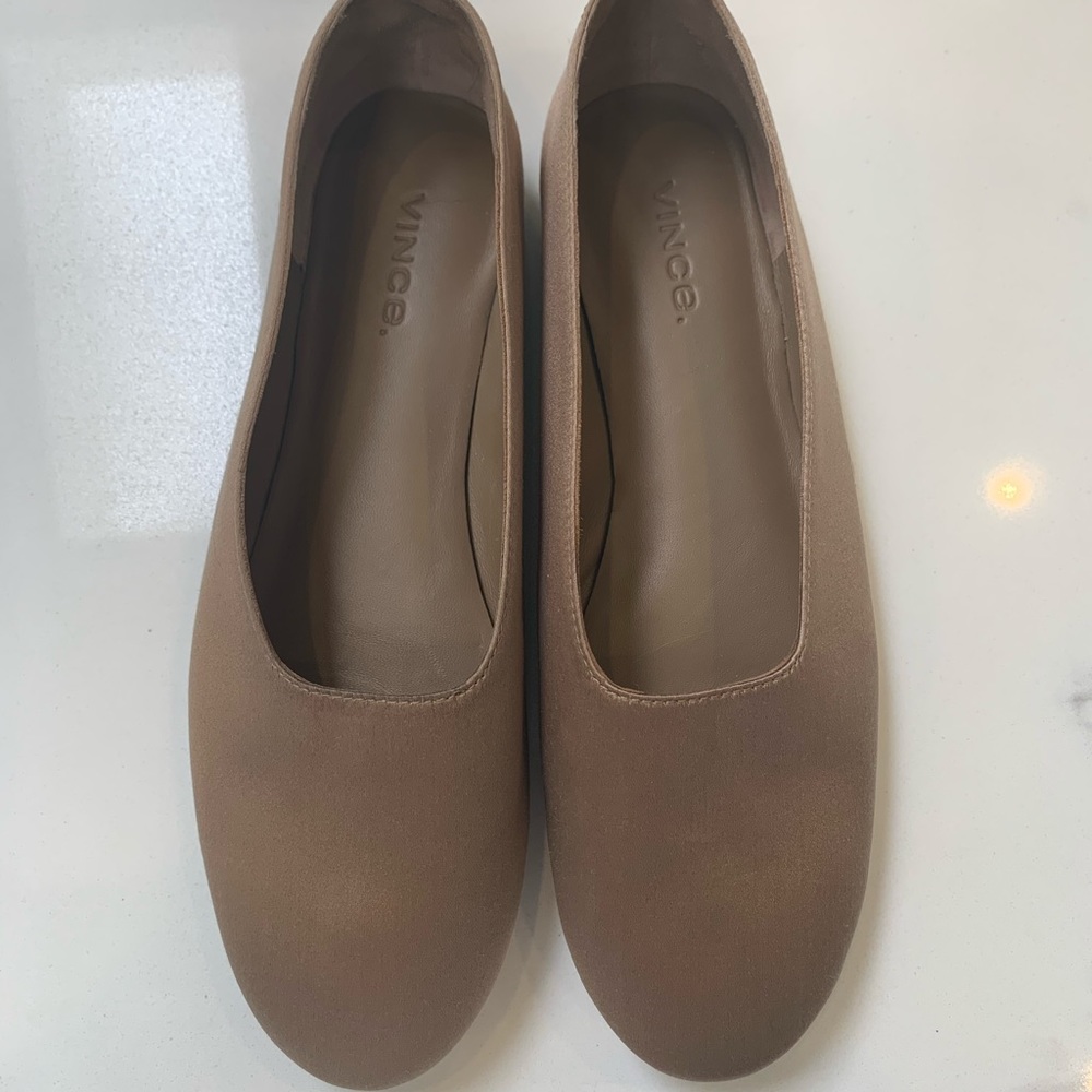 Vince Satin Ballet Flats